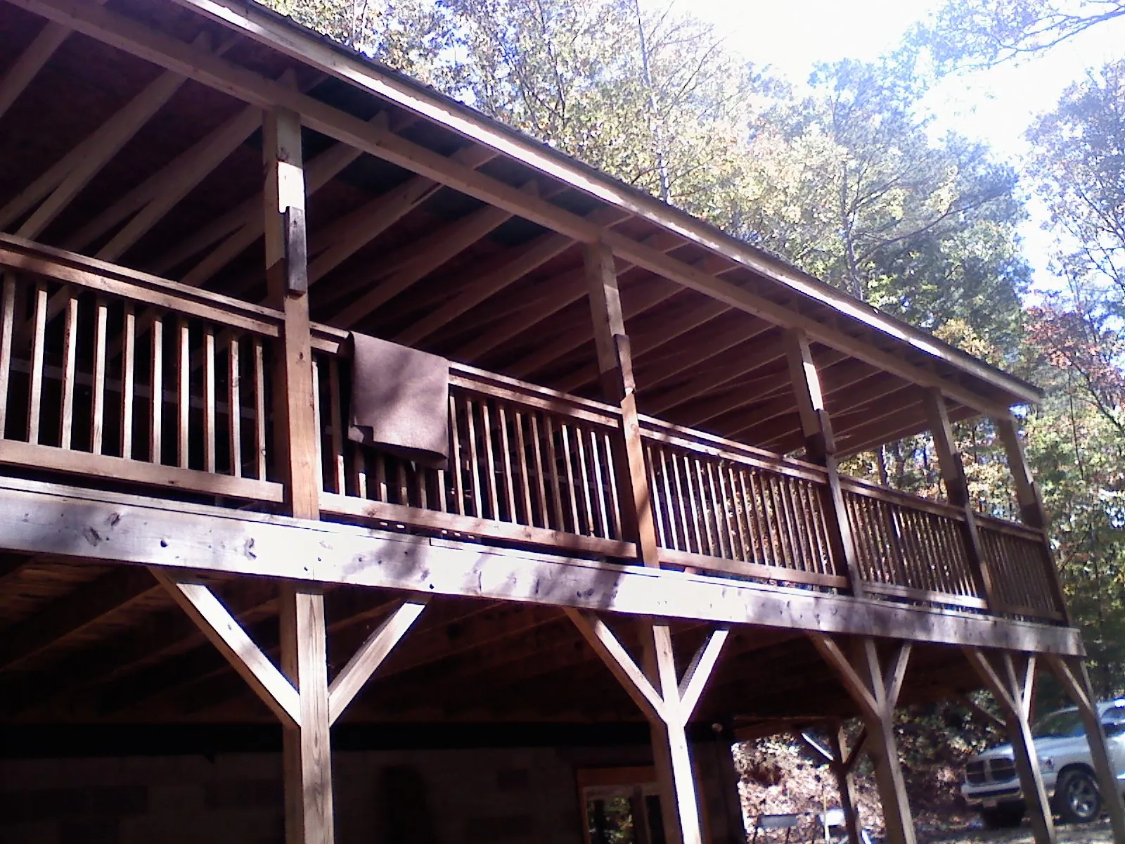 Timber framing under a new elevated porch and deck — Roof Leak Repair in Rutherfordton by Roofing Brothers
